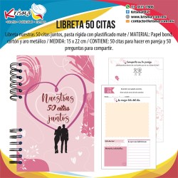 Libreta nuestras 50 citas juntos lila